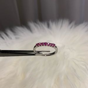 Dainty Barbie Pink Stainless Steel Ring